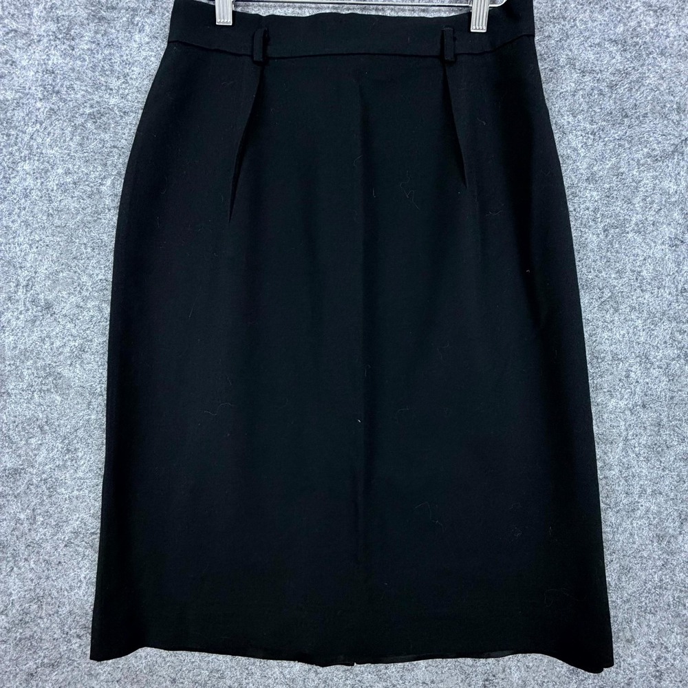 Vintage Jones New York Pencil Skirt Womens 12‎ Black Wool Career Business Office